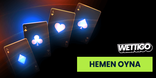 Canlı Casino Masalarında Hangi Oyunlar Daha Fazla Kazandırır için ışıklı oyun kartları ve Wettigo logosu