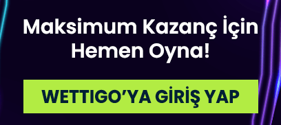 Maksimum kazanç mesajı ve Wettigo’ya giriş yap butonu